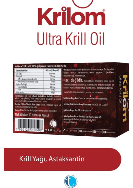 Ultra Krill Oil 30 Yumuşak Kapsül Krill Yağı Omega 3