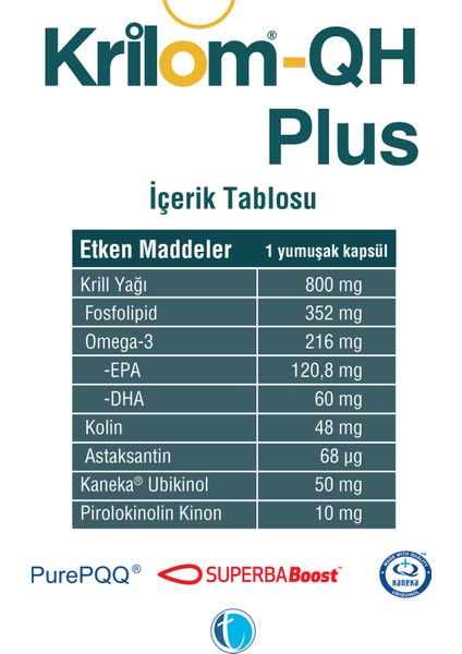 QH Plus 30 Yumuşak Kapsül Ubikinol Krill Yağı Omega 3