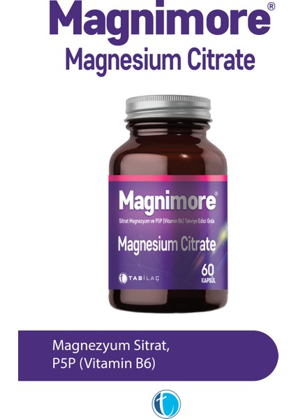 Magnezyum Sitrat 60 Bitkisel Kapsül Vitamin B6 P5P