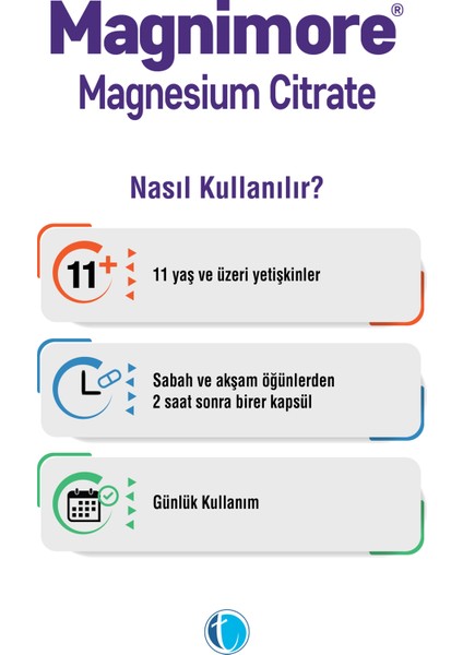 Magnezyum Sitrat 60 Bitkisel Kapsül Vitamin B6 P5P