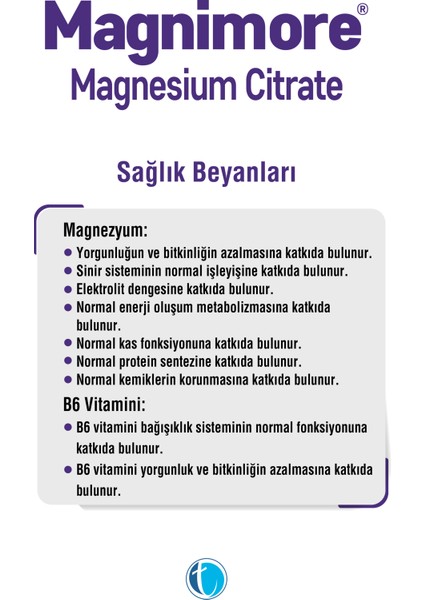 Magnezyum Sitrat 60 Bitkisel Kapsül Vitamin B6 P5P
