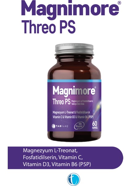 Threo PS Magnezyum 60 Bitkisel Kapsül L-Treonat Fosfatidilserin
