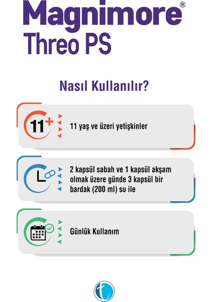 Threo PS Magnezyum 60 Bitkisel Kapsül L-Treonat Fosfatidilserin