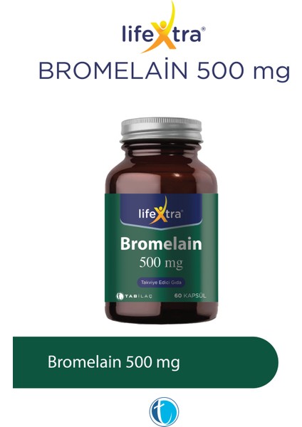 Bromelain 500 mg 60 Bitkisel Kapsül