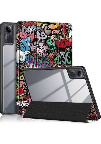 Xiaomi Redmi Pad Se Graffiti Için 3 Katlı Boyalı Tablet Kılıfı (Yurt Dışından)