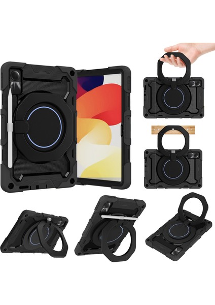 Xiaomi Redmi Pad Se Siyah Için Halka Tutucu Tablet Kılıfı (Yurt Dışından)