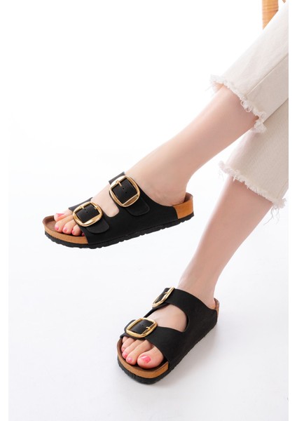 P-101 Siyah Günlük Birkenstock Kadın Terlik