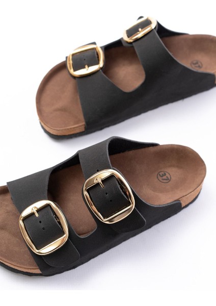 P-101 Siyah Günlük Birkenstock Kadın Terlik