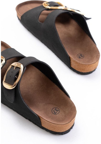 P-101 Siyah Günlük Birkenstock Kadın Terlik