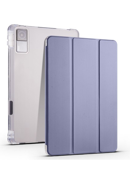 Xiaomi Redmi Pad 10.61 Mor Için 3 Katlanır Tpu+Pu Tablet Kılıfı (Yurt Dışından)