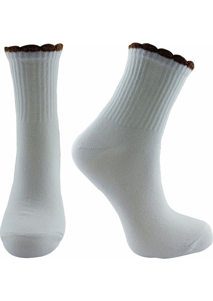 3 Çift Fırfırlı Simli Kolej Çorap Kadın fırsatları