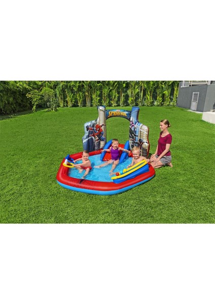 Spider-Man Fıskiyeli Kaydıraklı Havuz ( Pompa )