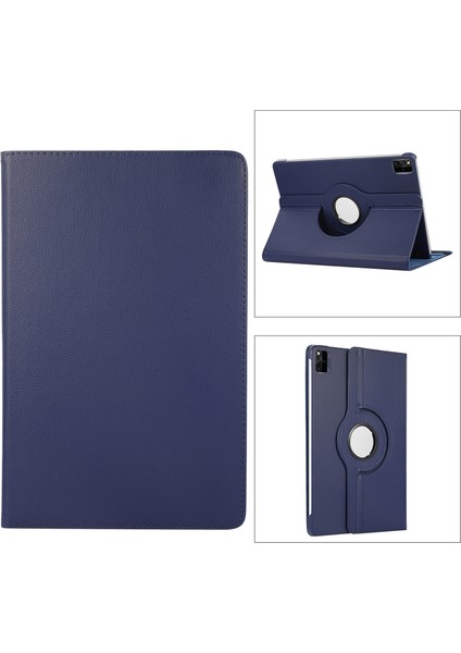 Xiaomi Redmi Pad Se Koyu Mavi Için Rotasyon Deri Tablet Kılıfı (Yurt Dışından)