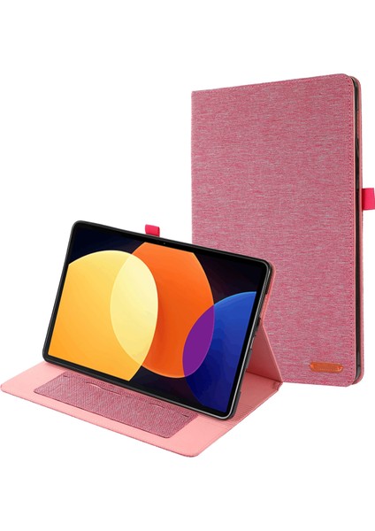Xiaomi Mi Pad 5 Pro 12.4 Gül Kırmızısı Için Kumaş Deri Tablet Kılıfı (Yurt Dışından) fırsatları