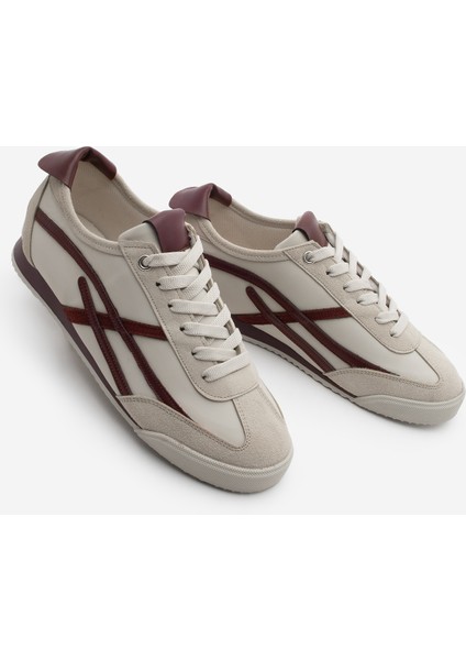 Kadın Sneaker Bağcıklı Spor Ayakkabı Fiyen Bordo