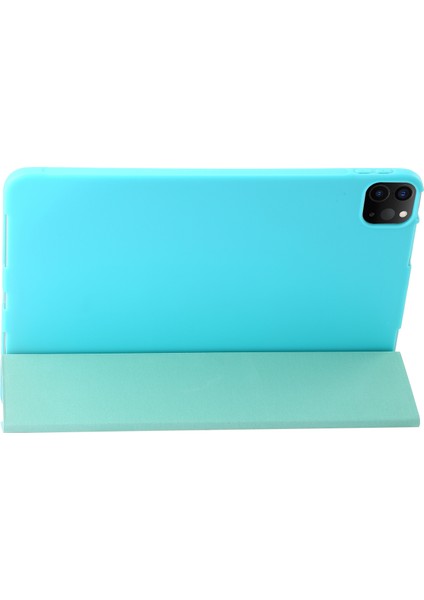 iPad Pro 13 2024 Mavi Için Üç Katlı Tablet Deri Kılıf (Yurt Dışından)
