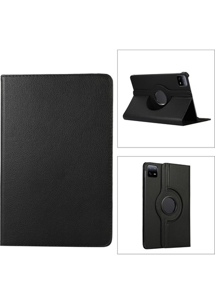 Xiaomi Pad 6 / Pad 6 Pro Siyah Için Rotasyon Deri Tablet Kılıfı (Yurt Dışından)