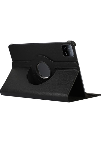 Xiaomi Pad 6 / Pad 6 Pro Siyah Için Rotasyon Deri Tablet Kılıfı (Yurt Dışından)