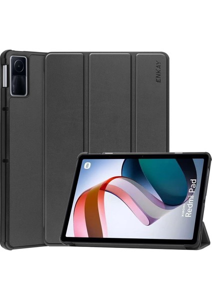 Enkay Xiaomi Redmi Pad 10.61 Inç Siyah Için Pu Deri Standlı Kılıf (Yurt Dışından)