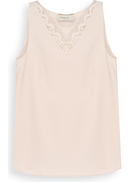 Farewell Regular Fit Standart Boy Sıfır Kol V-Yaka Bej Bluz modelleri