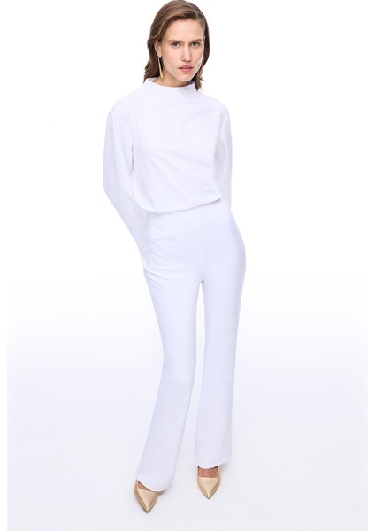 Animas Slim Fit Uzun Boy Beyaz Pantolon