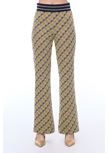 Alcors Slim Fit Geometrik Desen Uzun Boy Yesıl Pantolon fırsatları