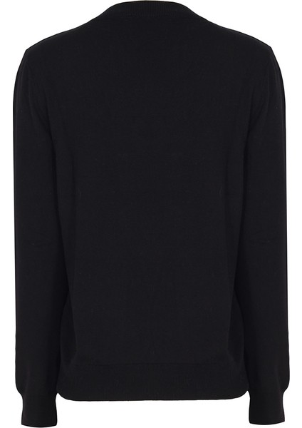 Triko Rahat Kalıp Standart Boy Takma Kol V-Yaka Siyah Kazak fiyatları