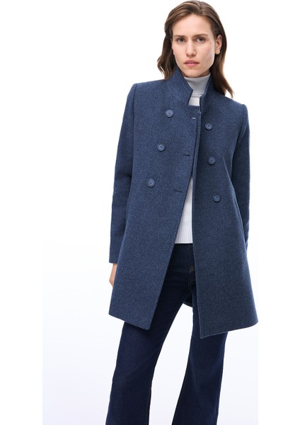 Arlines Diz Üstü Takma Kol Hakim Yaka Lacıvert Renk Kadın Kaban fiyatları