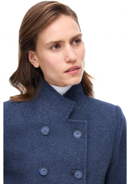 Arlines Diz Üstü Takma Kol Hakim Yaka Lacıvert Renk Kadın Kaban modelleri