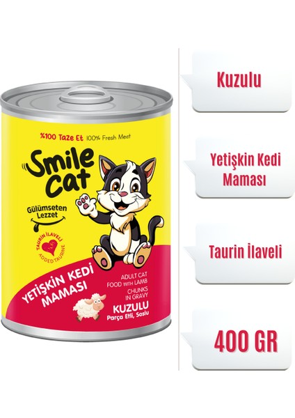 Cat Yetişkin Kedi Konserve Maması Kuzulu 400 Gr.