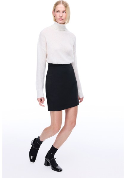 Seras Regular Fit Diz Üstü Siyah Etek modelleri