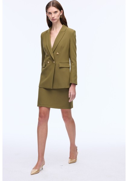 Morningstar Regular Fit Uzun Boy Takma Kol Erkek Yaka Hakı Ceket