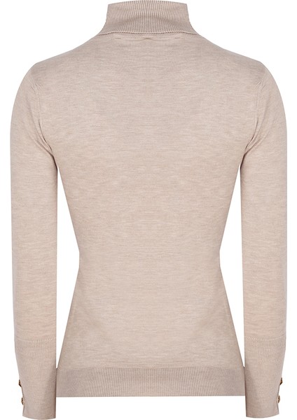 Triko Slim Fit Standart Boy Takma Kol Balıkçı Yaka Ekru Kazak fiyatları