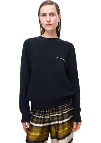 Triko Regular Fit Standart Boy Takma Kol Bisiklet Yaka Siyah Kazak modelleri