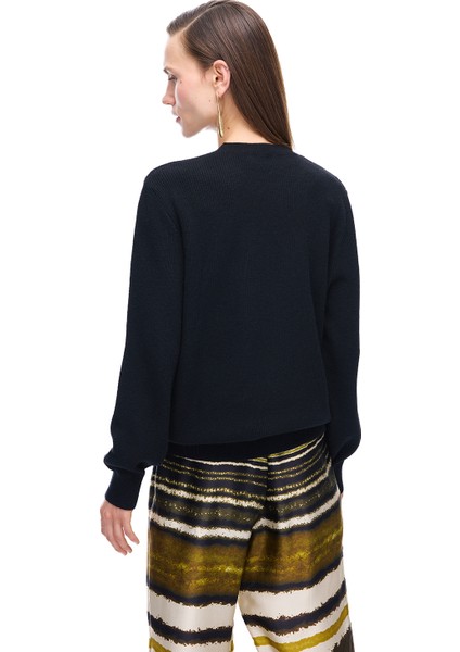 Triko Regular Fit Standart Boy Takma Kol Bisiklet Yaka Siyah Kazak fırsatları