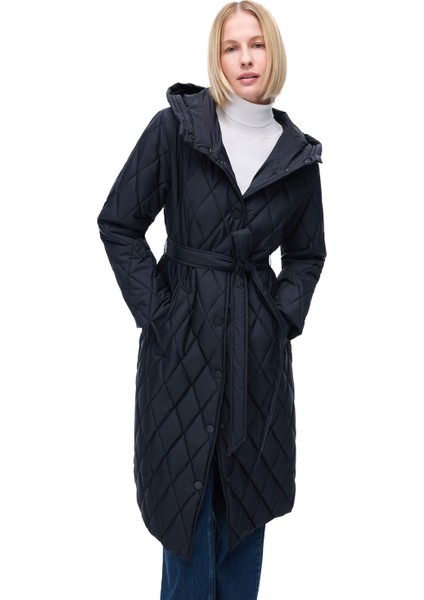 Awans Regular Fit Diz Altı Takma Kol Hakim Yaka Siyah Mont