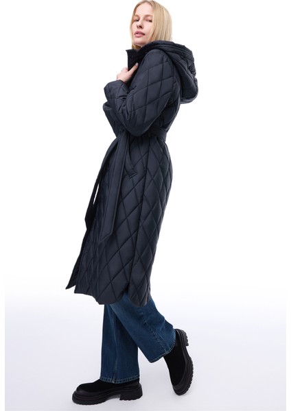 Awans Regular Fit Diz Altı Takma Kol Hakim Yaka Siyah Mont fiyatları