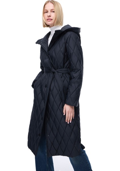 Awans Regular Fit Diz Altı Takma Kol Hakim Yaka Siyah Mont modelleri