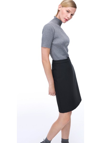 Morningstar Slim Fit Diz Üstü Siyah Etek modelleri