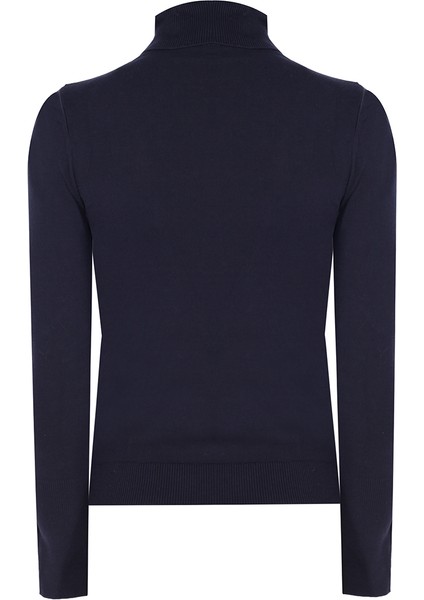 Triko Slim Fit Standart Boy Takma Kol Balıkçı Yaka Lacivert Kazak fiyatları