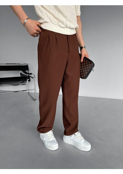 Erkek Baggy Fitilli Pantolon Kahverengi fiyatları