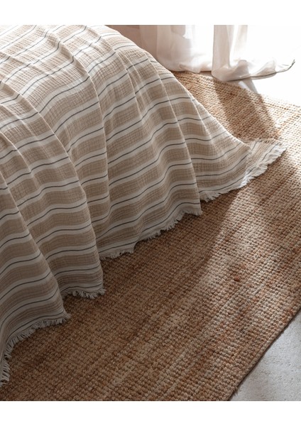 Cherina Müslin Çift Kişilik %100 Pamuk Lastikli Pike Takımı - Ekru/Bej modelleri