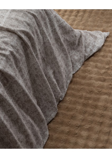 Petrus King Size %100 Pamuk Madame Coco Crep Baskılı Nevresim Takımı - Bej