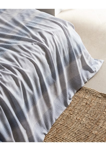 Candide King Size %100 Pamuk Madame Coco Crep Baskılı Nevresim Takımı - Mavi