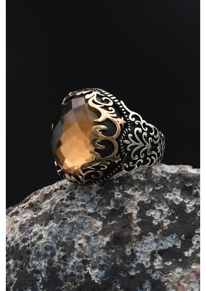 Zultanit Taşlı 925 Ayar Gümüş Erkek Yüzüğü 901747