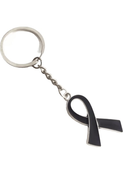 Yeni Önleme / Farkındalık Emaye Sarı / Kırmızı / Mavi / Yeşil / Mor / Siyah Şerit Çinko Alaşımlı Anahtarlıklar Renk: K-Şerit-Siyah (Yurt Dışından)