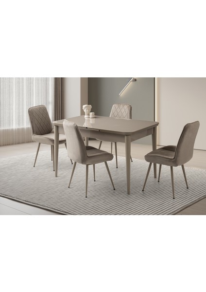 Rüzgar Hg Masa, Alora Sandalye, Cappicino, 130 x 80