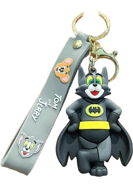 Yeni Sevimli Karikatür Yaratıcı Kedi ve Fare Tom Jerry Anahtarlık Çanta Araba Pencere Kolye Küçük Renk:lacivert (Yurt Dışından)