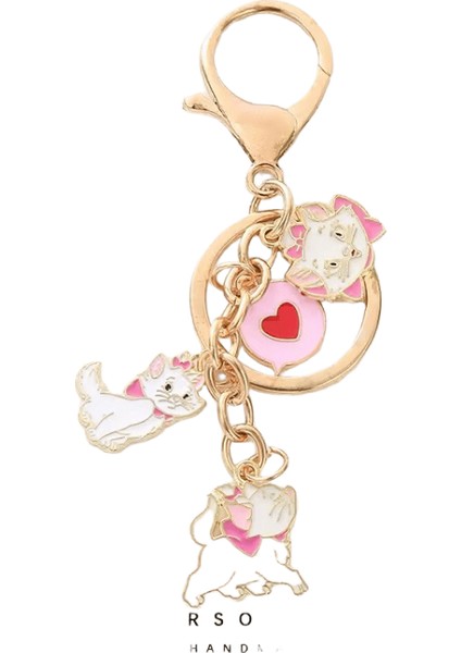 Emaye Marie Kedi Anahtarlık Sevimli Anime The Aristocats Figür Anahtarlık Kawaii Çocuk Okul Çantası S Kolye Oyuncak Arkadaşlar Için Hediye Renk:2 (Yurt Dışından)
