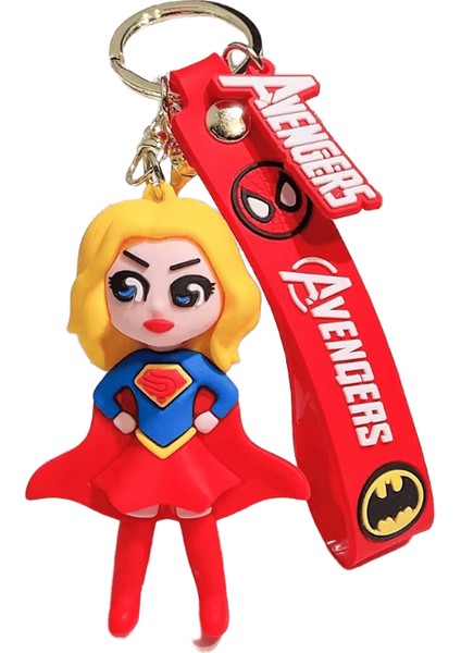 Çizgi Roman Süper Kahraman Silikon Anahtarlık Karikatür 3D Batman Superman The Flash Wonder Woman Hayranları Için Anahtarlık Bpack Aksesuarları Renk:4 (Yurt Dışından)